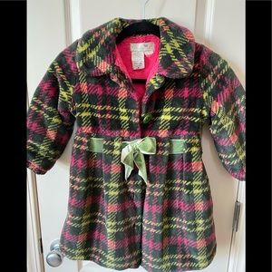 Plush faux fur girls coat